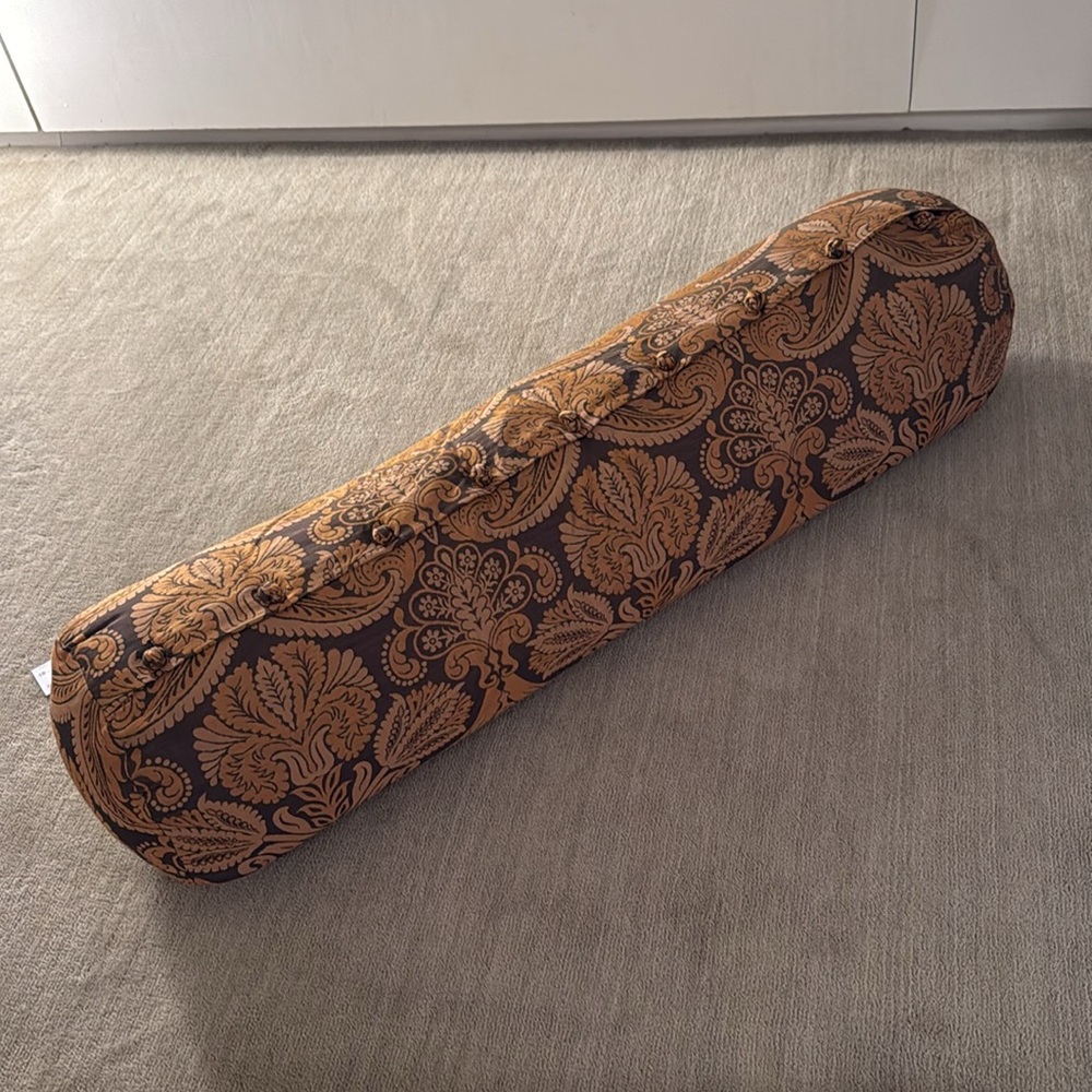 Ann Gish Brown Paisley Bolster Pillow